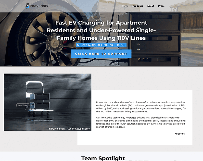 Power Hero™ website preview